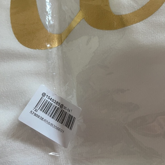 white pillow cover with Love gold script - Picture 4 of 4